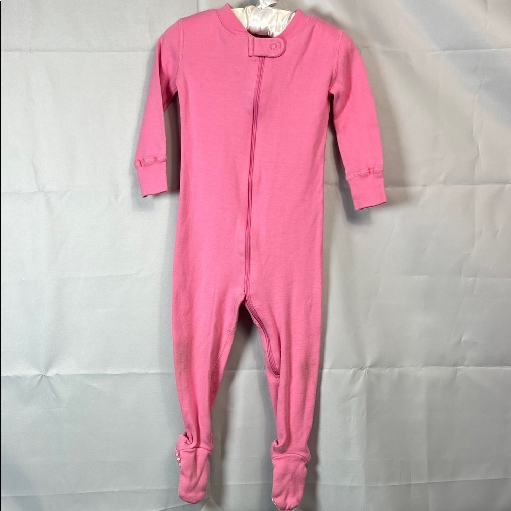 Hanna Andersson pink organic cotton footie pajamas size 12-18 months